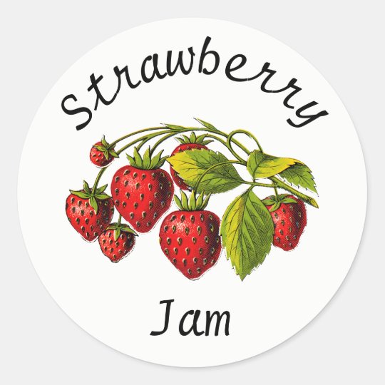 Strawberry Jam Canning Jar Label | Zazzle.com