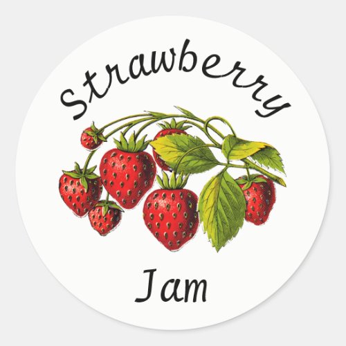 Strawberry Jam Canning Jar Label