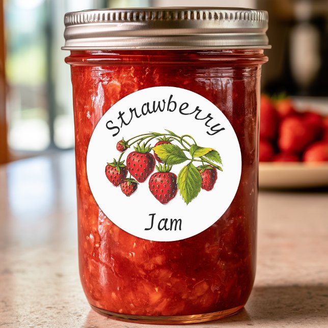Strawberry Jam Canning Jar Label (Strawberry Jam Canning Jar Label)