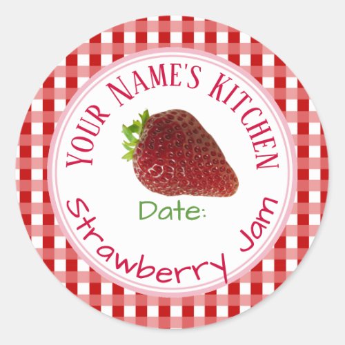 Strawberry Jam Canning Labels Personalized Red 