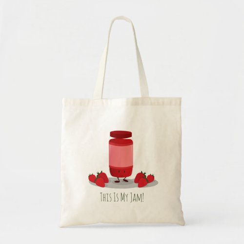 Strawberry Jam cartoon character  Basic Tote