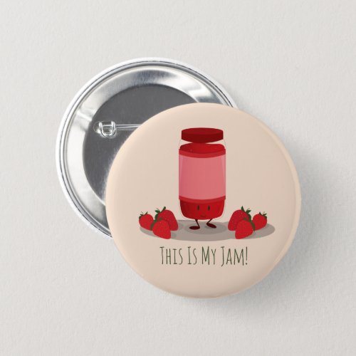 Strawberry Jam cartoon character  Button