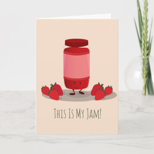 Strawberry Jam cartoon character  Greeting Card
