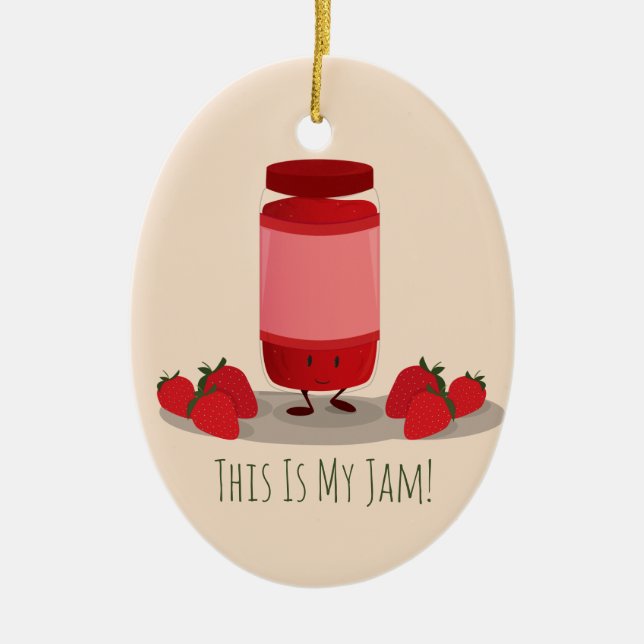 Strawberry Jam cartoon character | Ornament (Front)