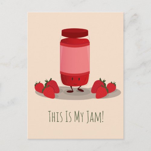 Strawberry Jam cartoon character  Postcard