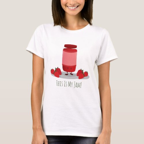 Strawberry Jam cartoon character  Womens T_shirt