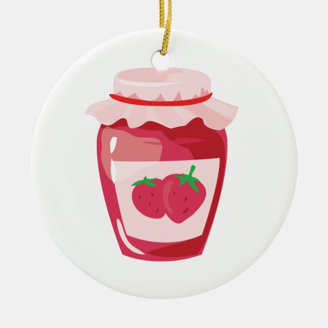 Strawberry Jam Ceramic Ornament (Front)