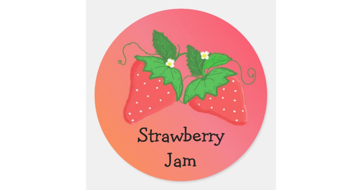 Strawberry Jam Classic Round Sticker | Zazzle