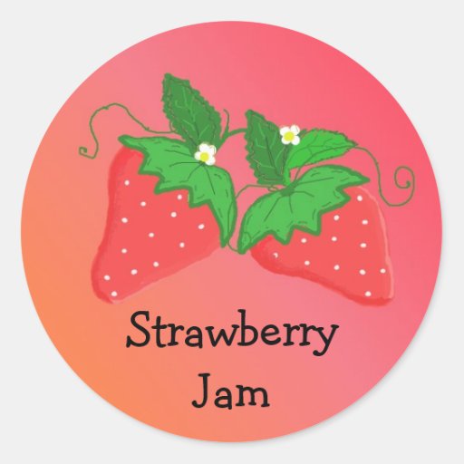 Strawberry Jam Classic Round Sticker | Zazzle