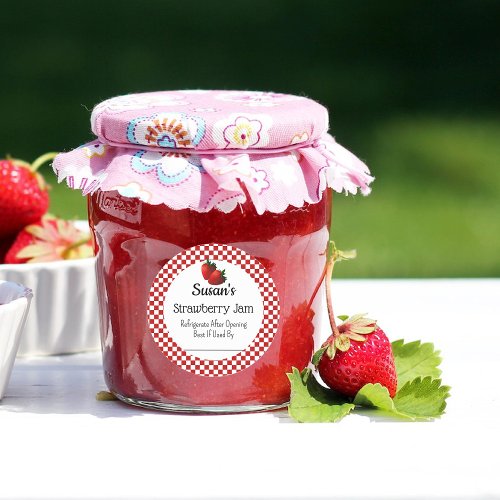 Strawberry Jam Custom Canning Jar Sticker
