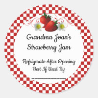 Strawberry Jam Custom Product Canning Jar Sticker