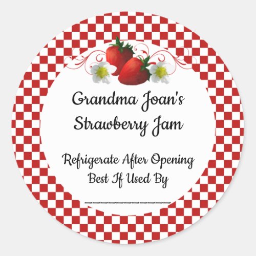 Strawberry Jam Custom Product Canning Jar Sticker