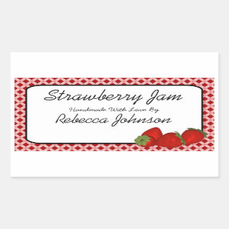 Strawberry Jam Custom Text Jar Label