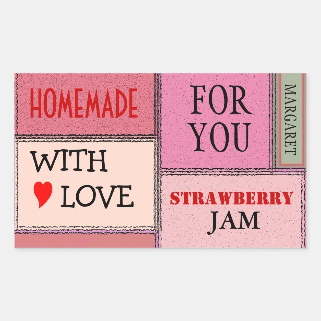 Strawberry Jam Customize It! Rectangular Sticker (Front)