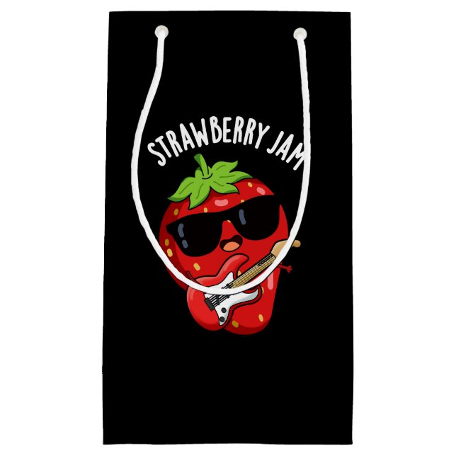 Strawberry Jam Funny Fruit Pun Dark BG Small Gift Bag (Front)