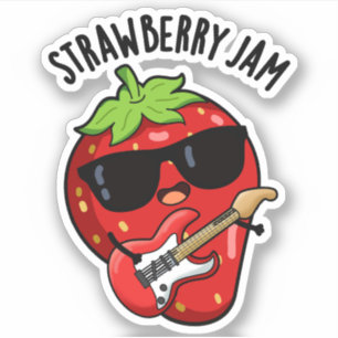 Strawberry Jam Funny Fruit Pun Sticker