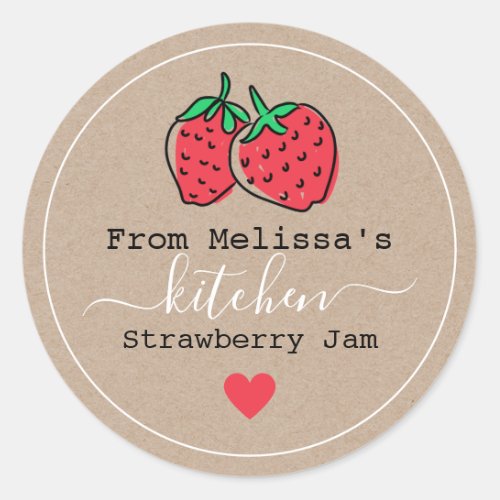 Strawberry Jam Homemade From The Kitchen Of kraft  Classic Round Sticker