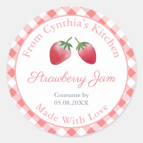 Strawberry Jam Hostess Gift Pantry Labels