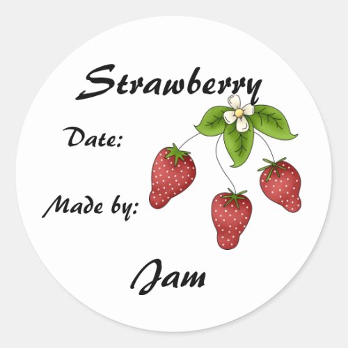 Strawberry Jam Jar Label Customize