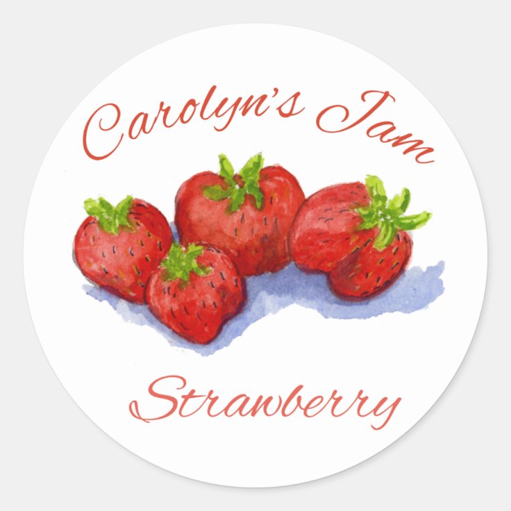 strawberry jam label | Zazzle