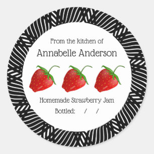Strawberry Jam Label Modern Personalize