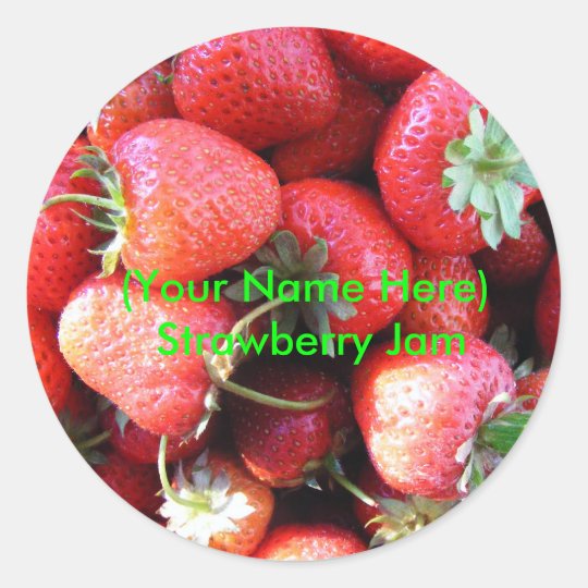 Strawberry Jam Label Sticker | Zazzle.com