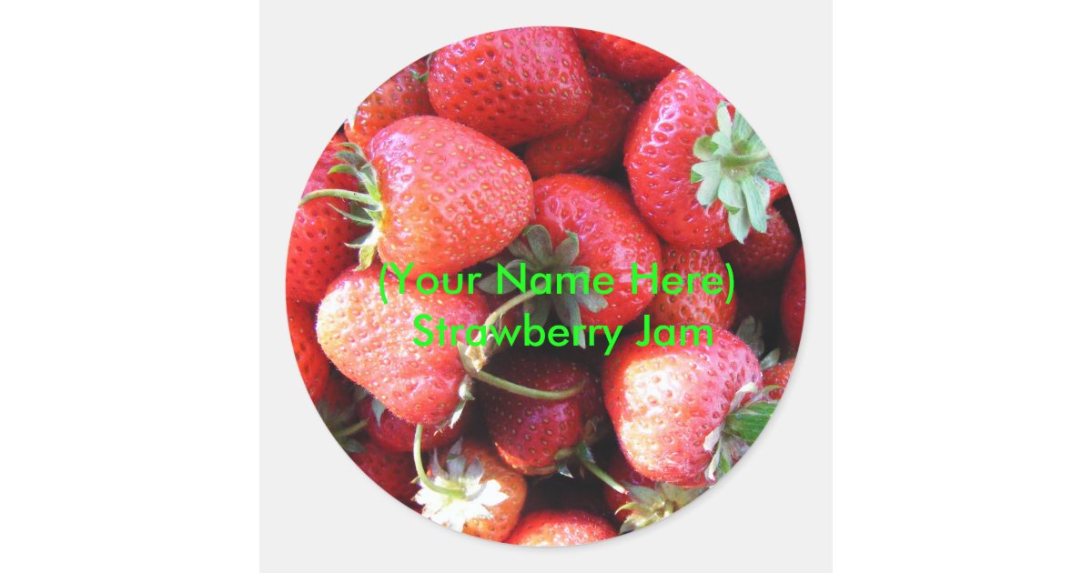 Strawberry Jam Label Sticker | Zazzle.com