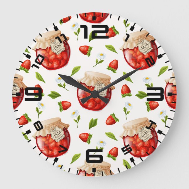 Strawberry Jam Large Clock (Front)