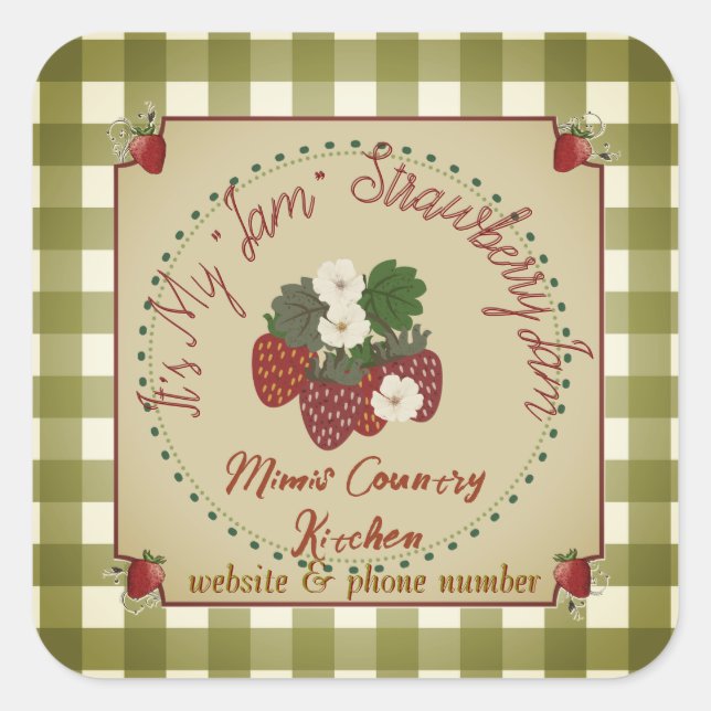 strawberry jam large label  (Front)