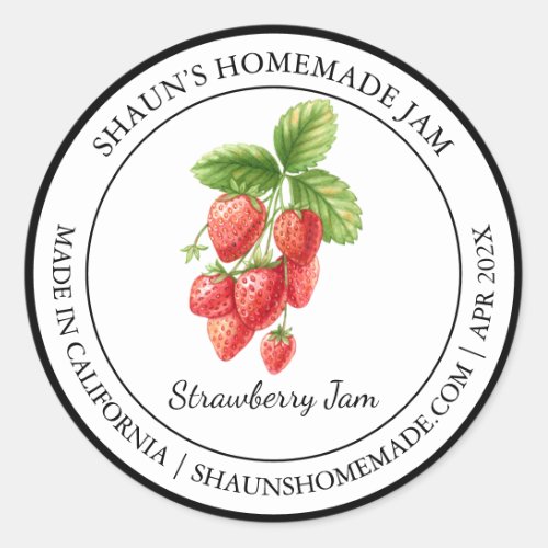Strawberry Jam Modern label