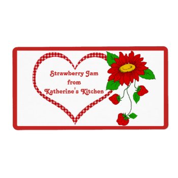 Strawberry Jam Or Jelly Gift - Small Jar Label by colorwash at Zazzle