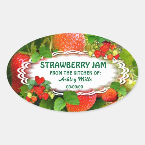 Strawberry Jam  Oval Sticker  2