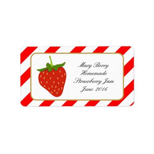 strawberry jam personalized label