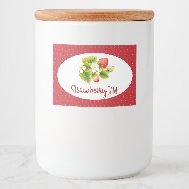 Strawberry Jam Preserves Canning Label (Front)