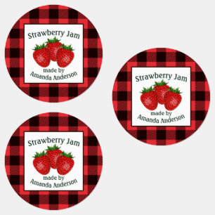 Strawberry Jam Preserves Plaid C Food Label