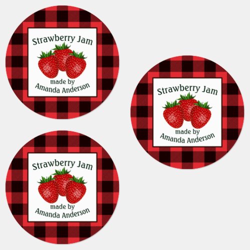 Strawberry Jam Preserves Plaid C Food Label