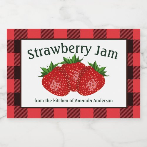 Strawberry Jam Preserves Plaid H Food Label