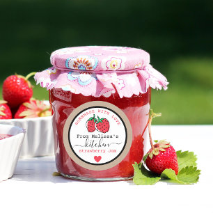 Strawberry Jam Rustic Kraft From The Kitchen Of Classic Round Sticker