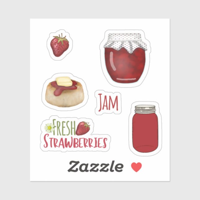 Strawberry Jam Stickers (Sheet)