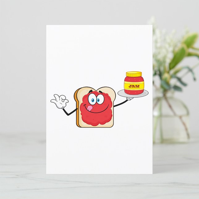 Strawberry Jam Toast Cartoon Character Invitation (Creator Uploaded)
