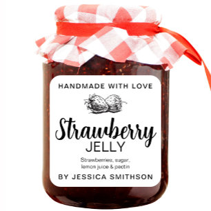 Strawberry Jelly Jam Homemade label STRAW01sq