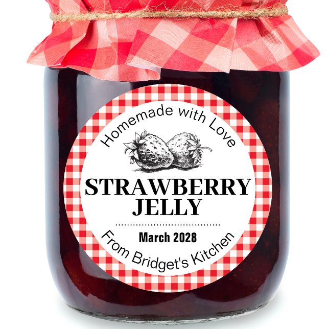 Strawberry Jelly Jam Homemade label STRAW02rd (Creator Uploaded)