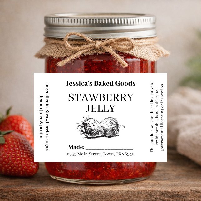 Strawberry Jelly Jam Homemade label STRAW03aRT (Creator Uploaded)