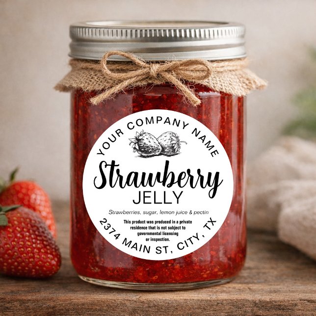 Strawberry Jelly Jam Homemade label STRAW04rd (Creator Uploaded)