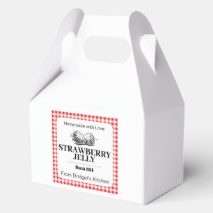 Strawberry Jelly Jam Homemade label STRAW04sqbx Favor Boxes