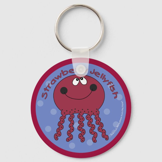 Strawberry Jellyfish Keychain (Front)