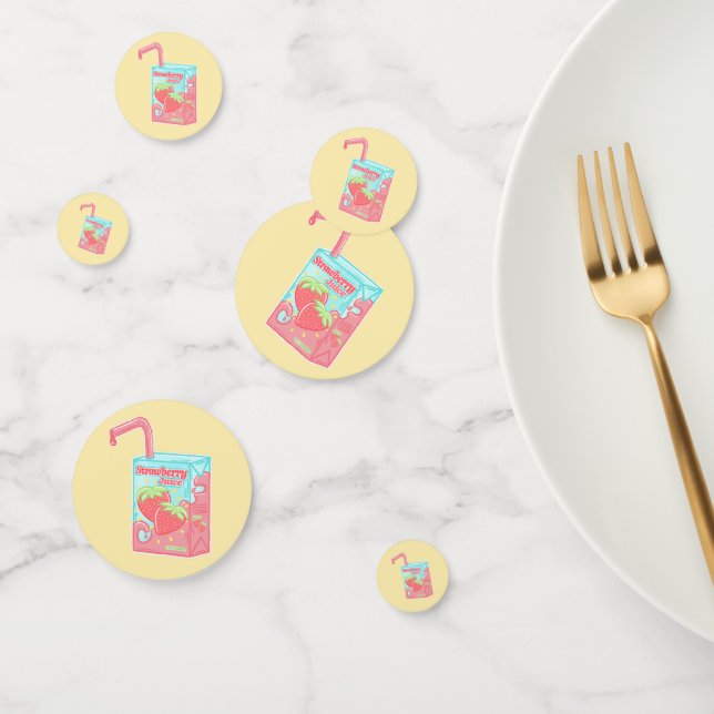 Strawberry Juice Box Birthday Party Confetti (Group)