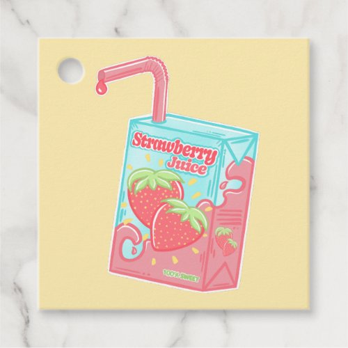 Strawberry Juice Box Birthday Party Favor Tags