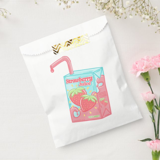 Strawberry Juice Box Favor Bag (Sealed)