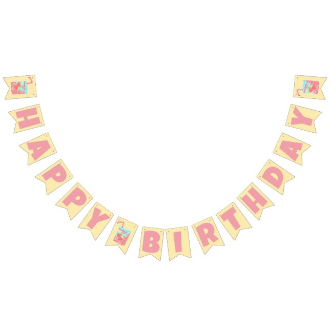 Strawberry Juice Box Happy Birthday Bunting Flags (All)